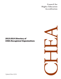2013-2014 Directory Of CHEA