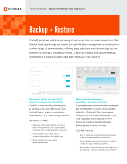 Backup + Restore