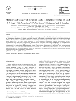 Mobility and toxicity of metals in sandy sediments deposited on land
