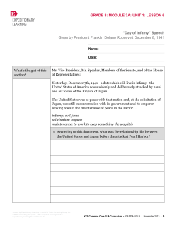 GRADE 8: MODULE 3A: UNIT 1: LESSON 6 &ldquo;Day of Infamy&rdquo; Speech