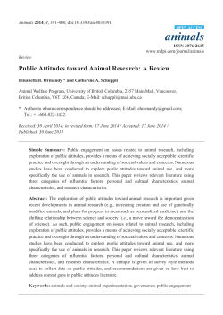 Public Attitudes toward Animal Research: A Review
