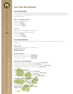anytime beverages - UCSF Nutrition and Food Services