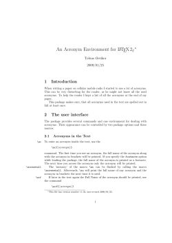 An Acronym Environment for LATEX2ε