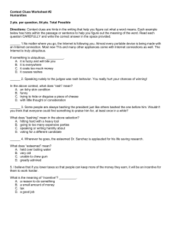 Context Clues multiple choice exercise