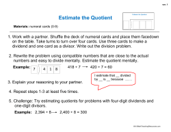 Estimate the Quotient - K-5 Math Teaching Resources