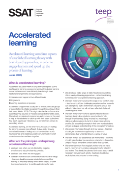 Accelerated learning