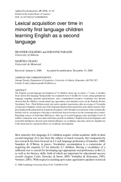 Lexical acquisition over time in minority first language children