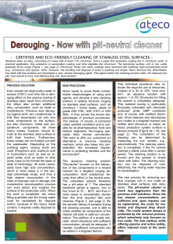 certified and eco-friendly cleaning of stainless steel surfaces