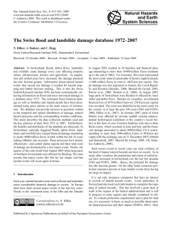 The Swiss flood and landslide damage database 1972–2007