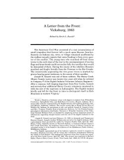 A Letter from the Front: Vicksburg, 1863