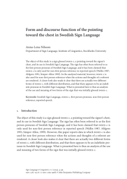 Form and discourse function of the pointing toward the chest in