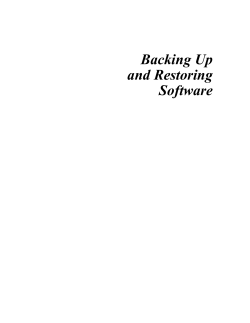 Backing up and Restoring Software