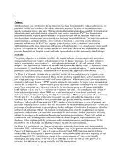1 Purpose: Interdisciplinary care coordination during transitions has
