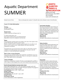 Summer Aquatic Programs