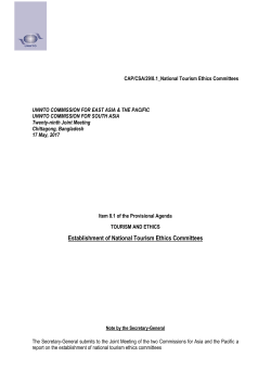 Establishment of National Tourism Ethics Committees