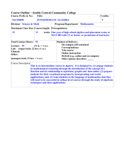 MATH 098 - Seattle Central