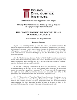 the continuing decline of civil trials in american courts
