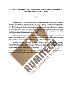 RUMİNAL ACİDOSİS AS A PRINCIPAL REASON FOR METABOLIC