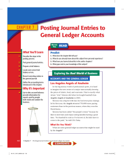 Posting Journal Entries to General Ledger Accounts