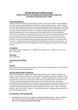 Monday 19th December 2016 - Nether Whitacre Parish Council