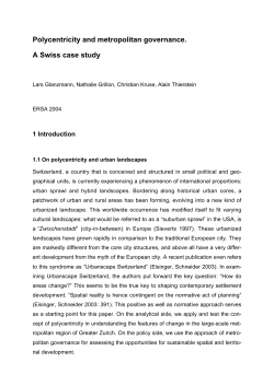 Polycentricity and metropolitan governance. A Swiss