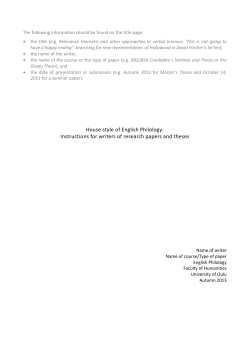 House style of English Philology: Instructions for writers of research