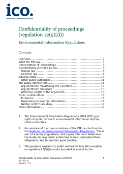 Confidentiality of proceedings (regulation 12(5)(d))