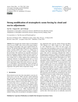 Strong modification of stratospheric ozone forcing by cloud and sea