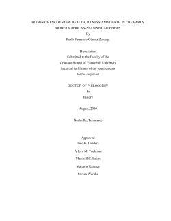 BODIES OF ENCOUNTER: HEALTH, ILLNESS AND DEATH IN THE