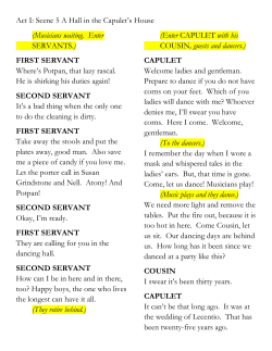 Act I: Scene 5 A Hall in the Capulet`s House (Musicians waiting