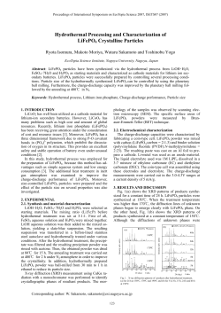23P01-05 (1021) Hydrothermal Processing and Characterization of
