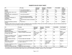 Robert`s Rules Cheat Sheet