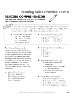 Reading Skills Practice Test 6