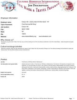 Position Cultural exchange activities Employer Information Why