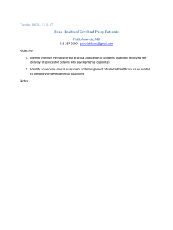 Bone Health of Cerebral Palsy Patients