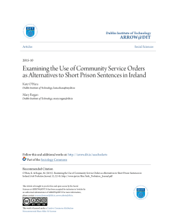 Examining the Use of Community Service Orders as