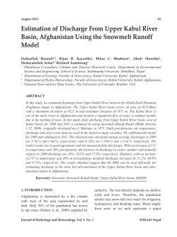 Estimation of Discharge From Upper Kabul River Basin, Afghanistan