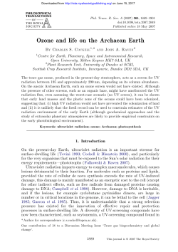 Ozone and life on the Archaean Earth