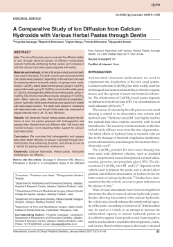 A Comparative Study of Ion Diffusion from Calcium Hydroxide with
