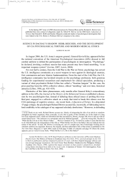 Science in Dachau`s shadow: HEBB, Beecher, and the