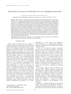 the destructive role of diffusion on clay membrane behavior
