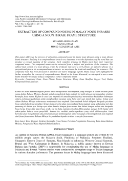 extraction of compound nouns in malay noun phrases using a noun