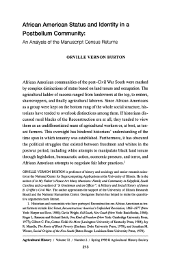 African American Status and Identity in a