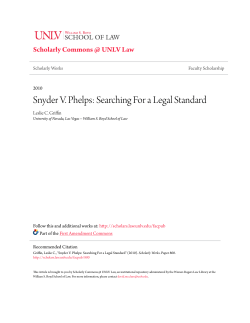 Snyder V. Phelps: Searching For a Legal Standard
