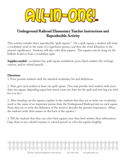 Underground Railroad Elementary Teacher Instructions