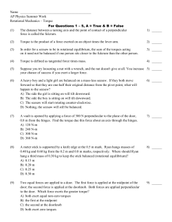 Rotational Mechanics - Torque