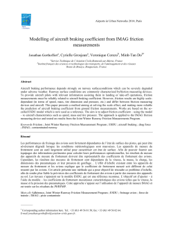 Modelling of aircraft braking coefficient from IMAG friction
