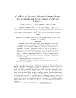 Conflicts of interest, information provision, and competition in the
