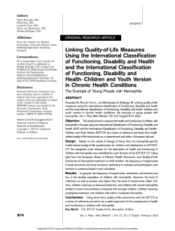 Linking Quality of life measures with the ICF/ICF-CY in - Haemo-QoL
