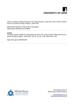 For Slow Neutrons, Slow Pay: Enrico Fermi`s Patent and the US